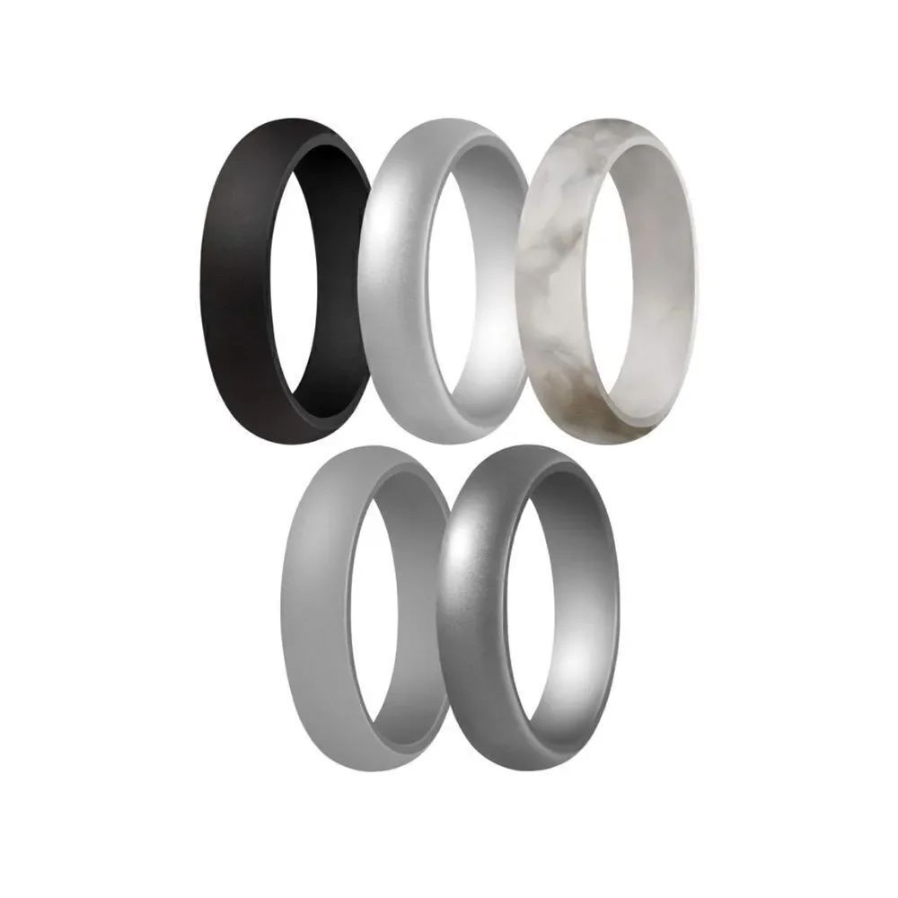 Silicone Wedding Bands Pack of 5